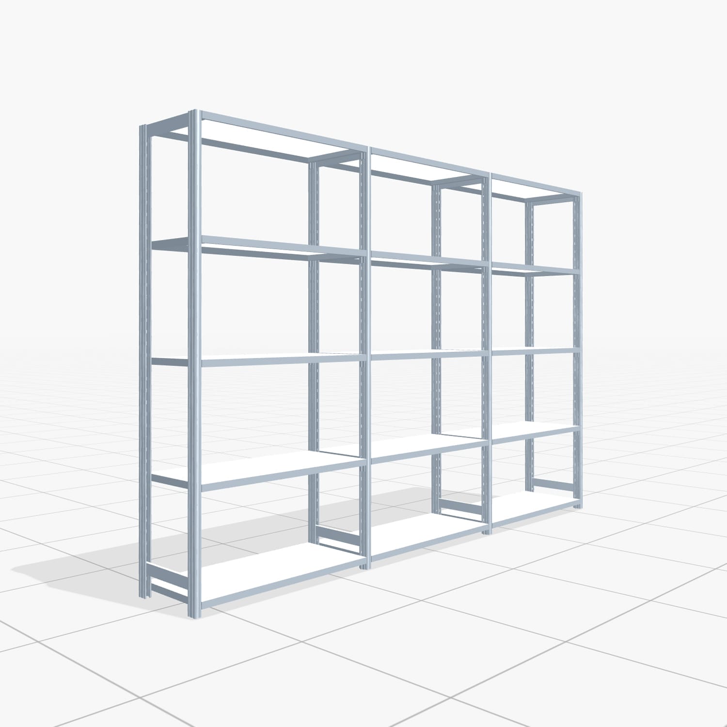 Fachbodenregal FBX 4000, H: 2.000 mm, B: 2.927 mm mm, T: 400 mm, Ebenen: 5