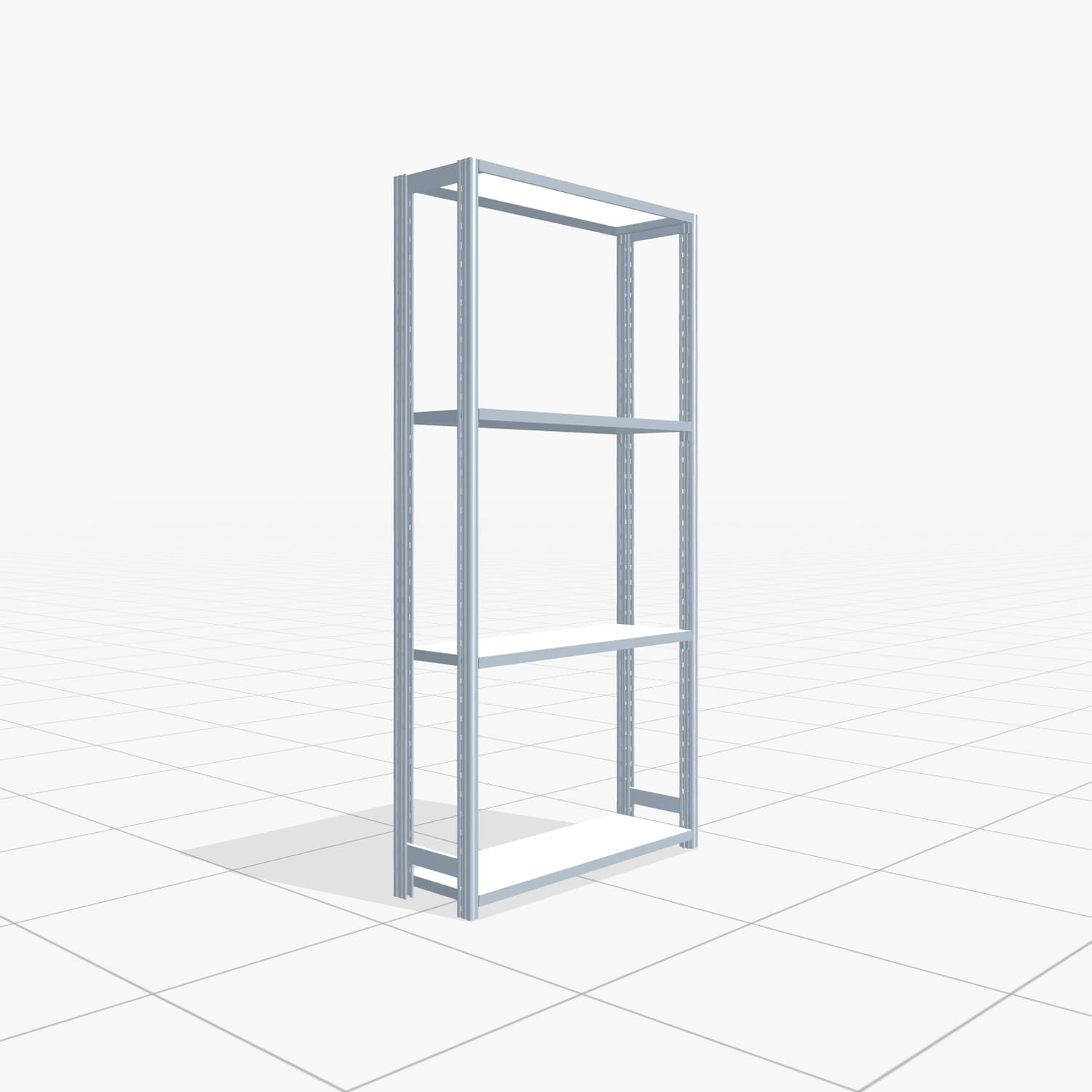 Fachbodenregal FBX 4000, H: 2.000 mm, B: 997 mm mm, T: 300 mm, Ebenen: 4