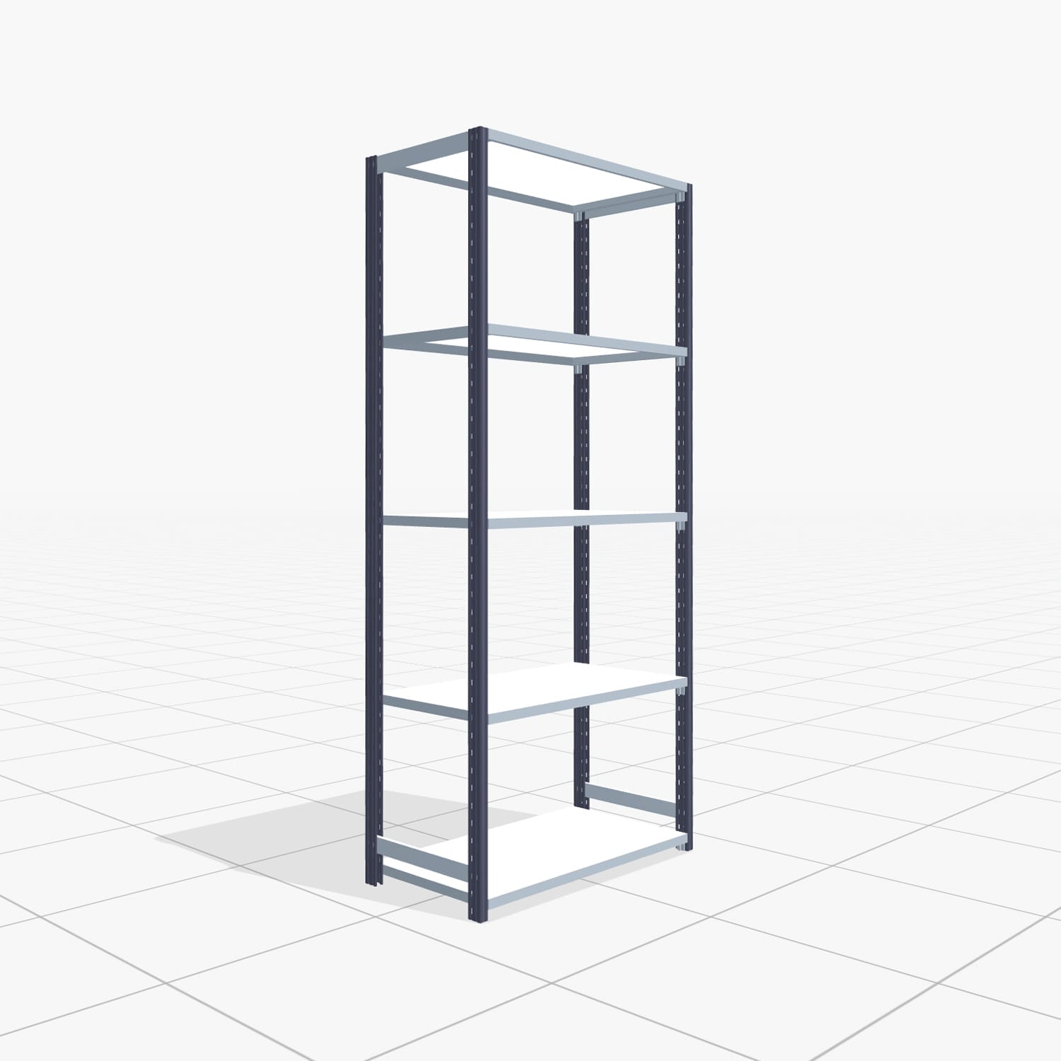 Fachbodenregal FBX 4000, H: 2.250 mm, B: 997 mm mm, T: 500 mm, Ebenen: 5