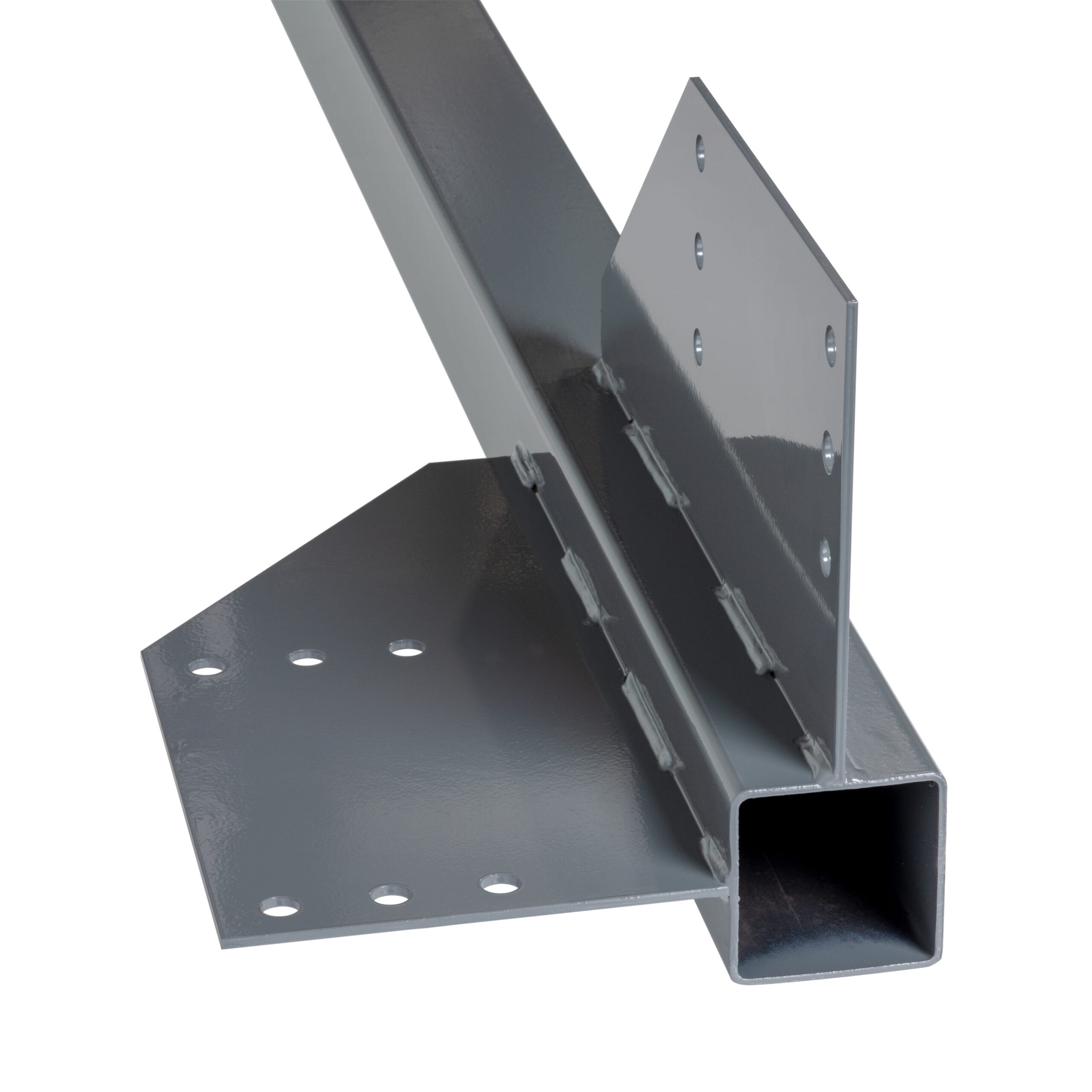 LBX 8000 LBX Stütze S2, QR 100x100x5 mm, mit 2 Bleche, Farbe RAL 7012 Basaltgrau