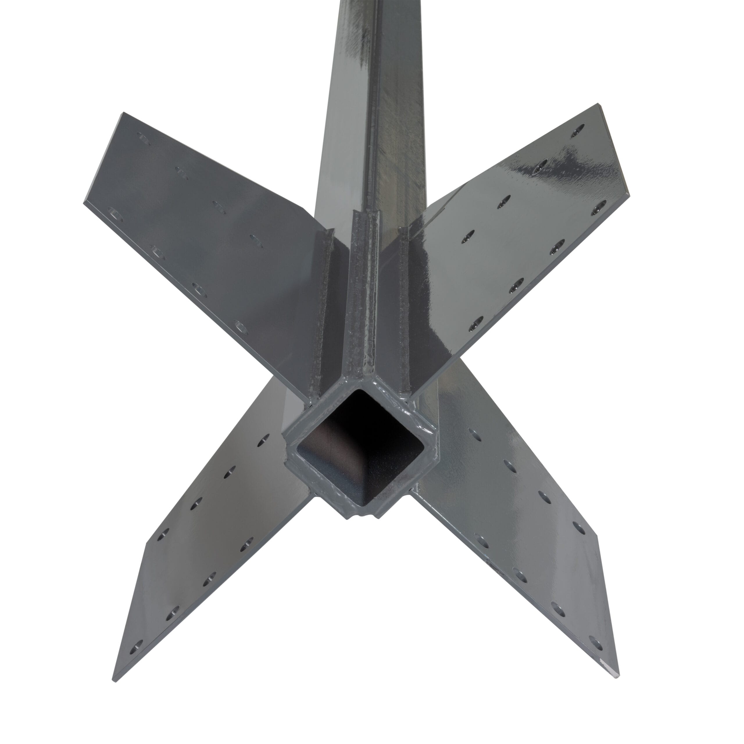 LBX 8000 LBX Stütze S4, QR 100x100x5 mm, mit 4 Bleche, Farbe RAL 7012 Basaltgrau