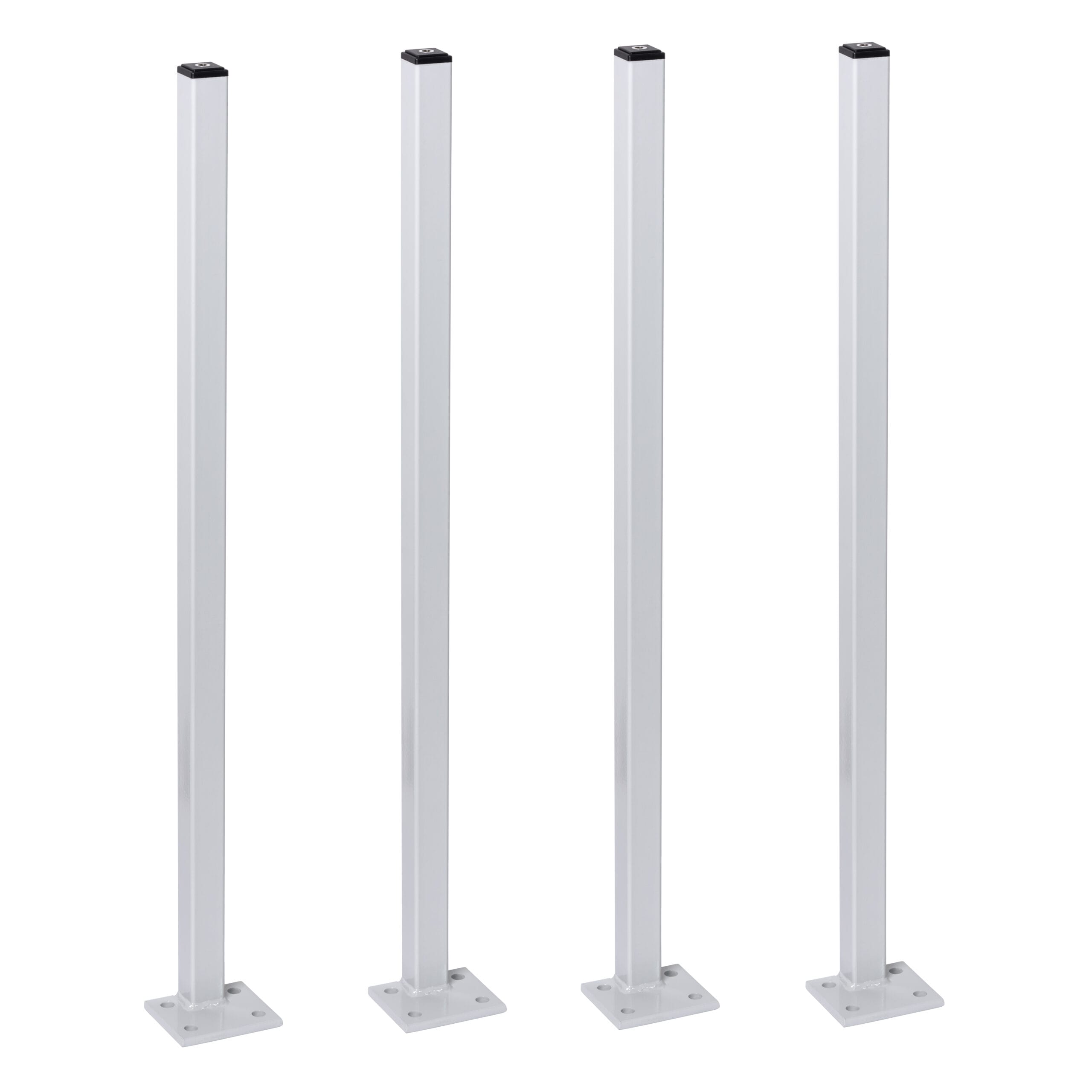 LBX 8000 Geländerstiele, komplett, 4 Stück, RAL 7035 Lichtgrau