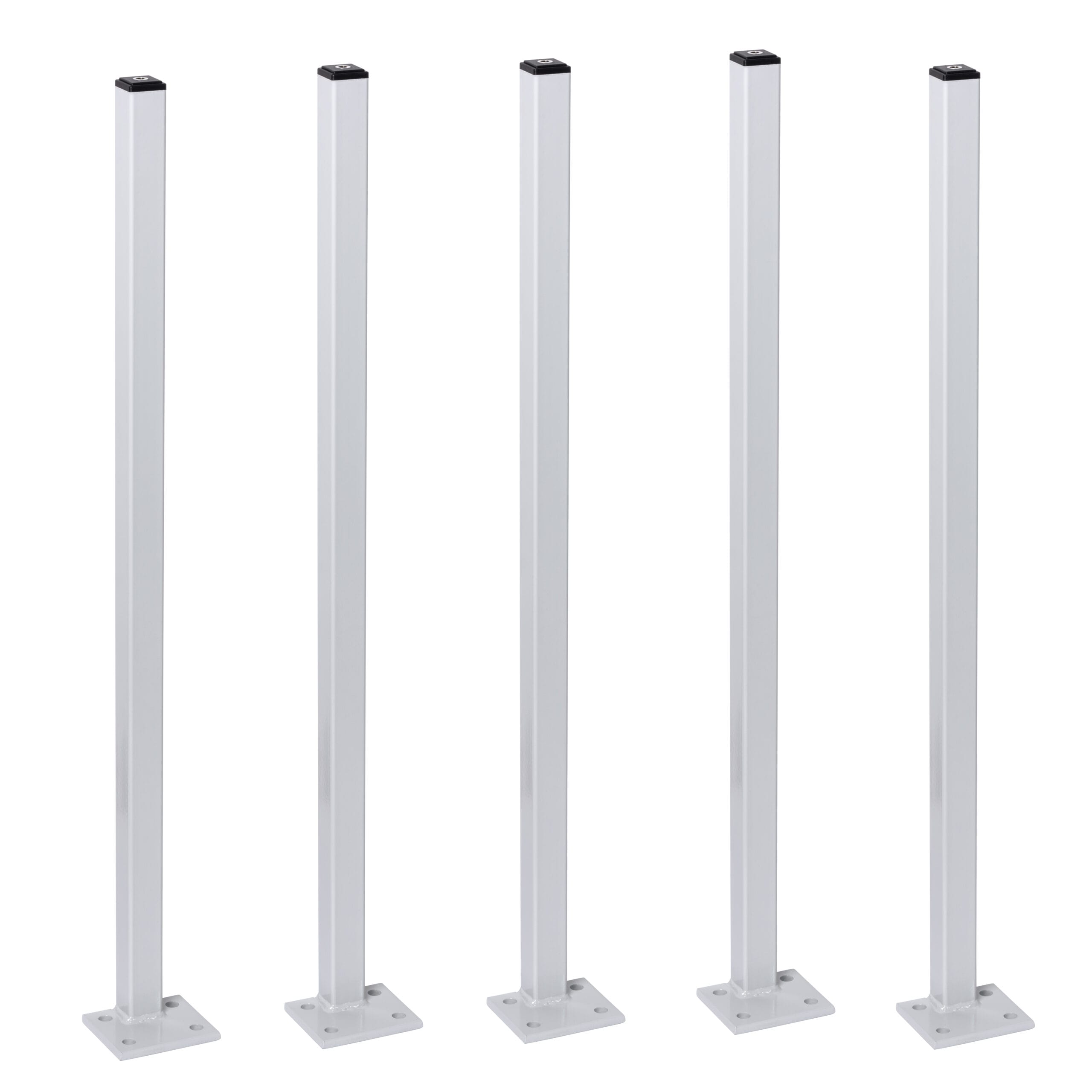 LBX 8000 Geländerstiele, komplett, 5 Stück, RAL 7035 Lichtgrau
