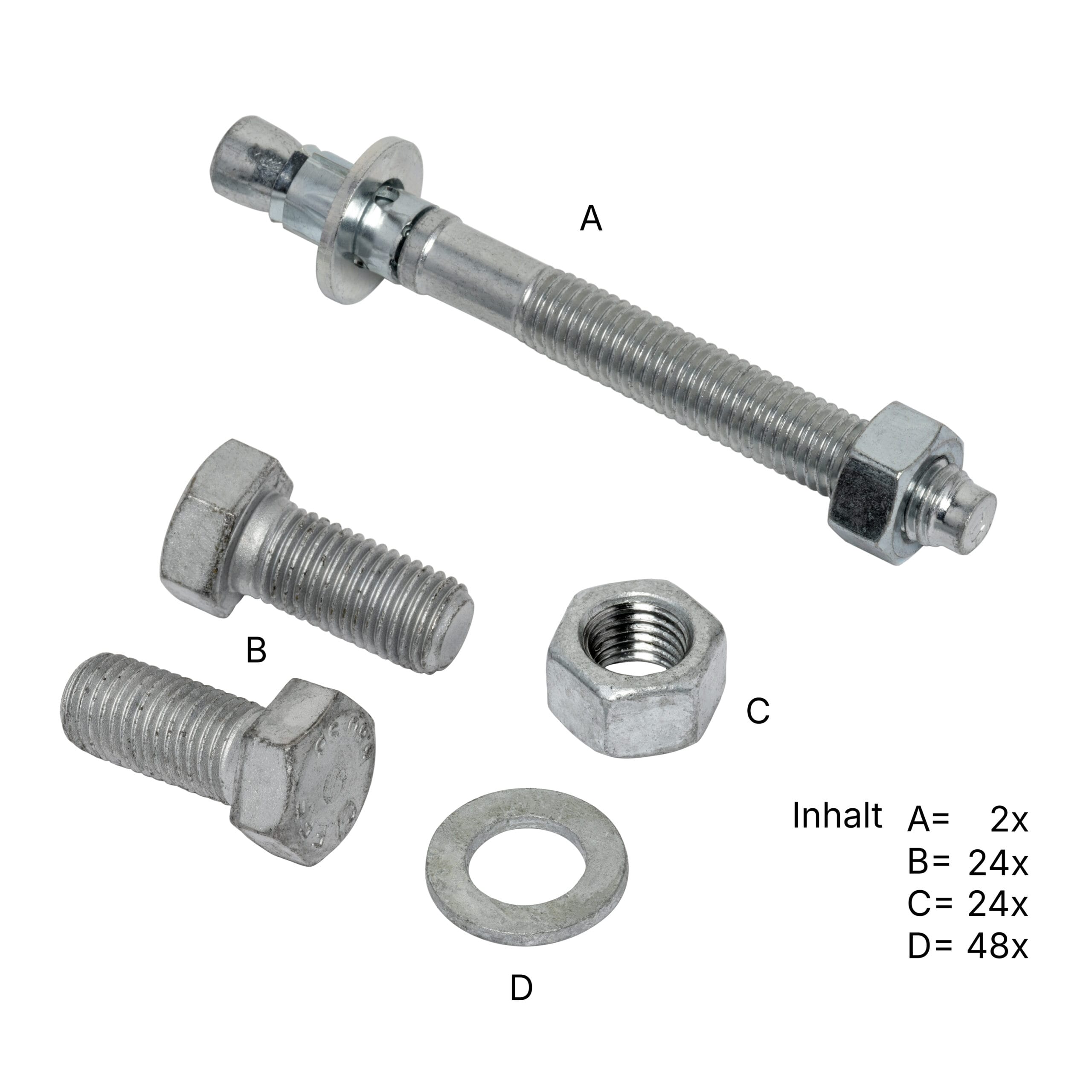 LBX 8000 LBX Schrauben-Set für 4 Riegel an 1 Stütze, inkl. Dübel, in Kartonschachtel