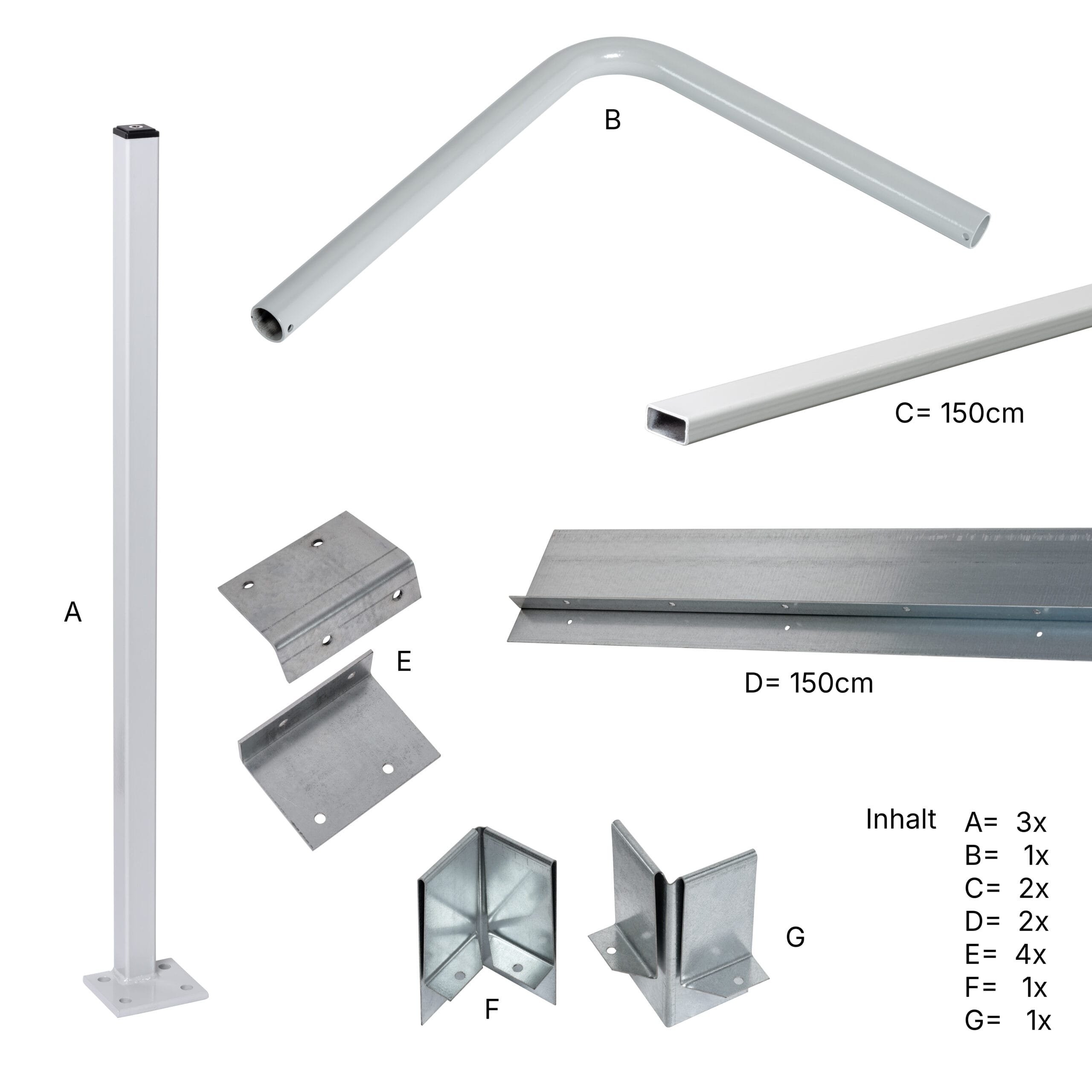 LBX 8000 Podest, komplette Baugruppe, inkl. Zubehör, RAL 7035 Lichtgrau