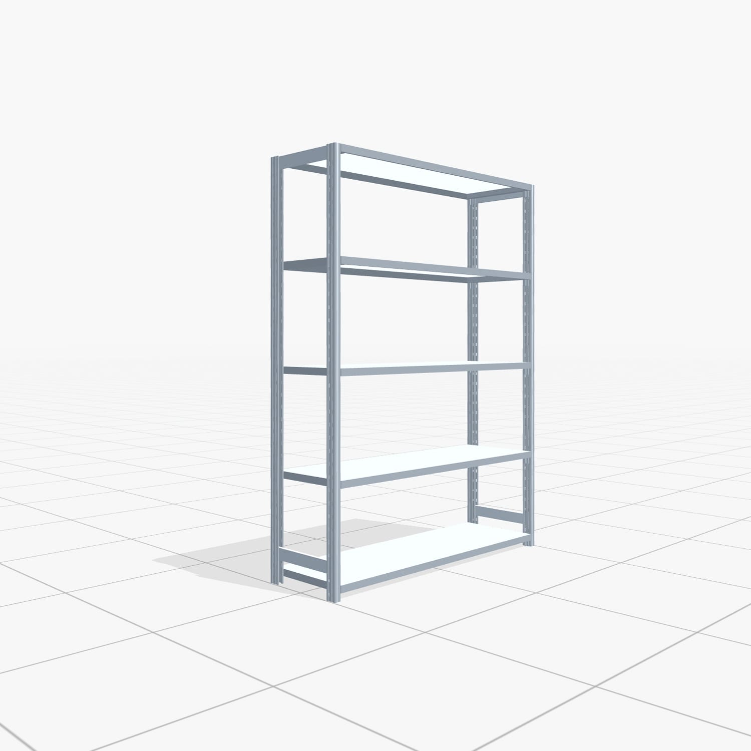Fachbodenregal FBX 4000, H: 1.750 mm, B: 1.329 mm mm, T: 400 mm, Ebenen: 5