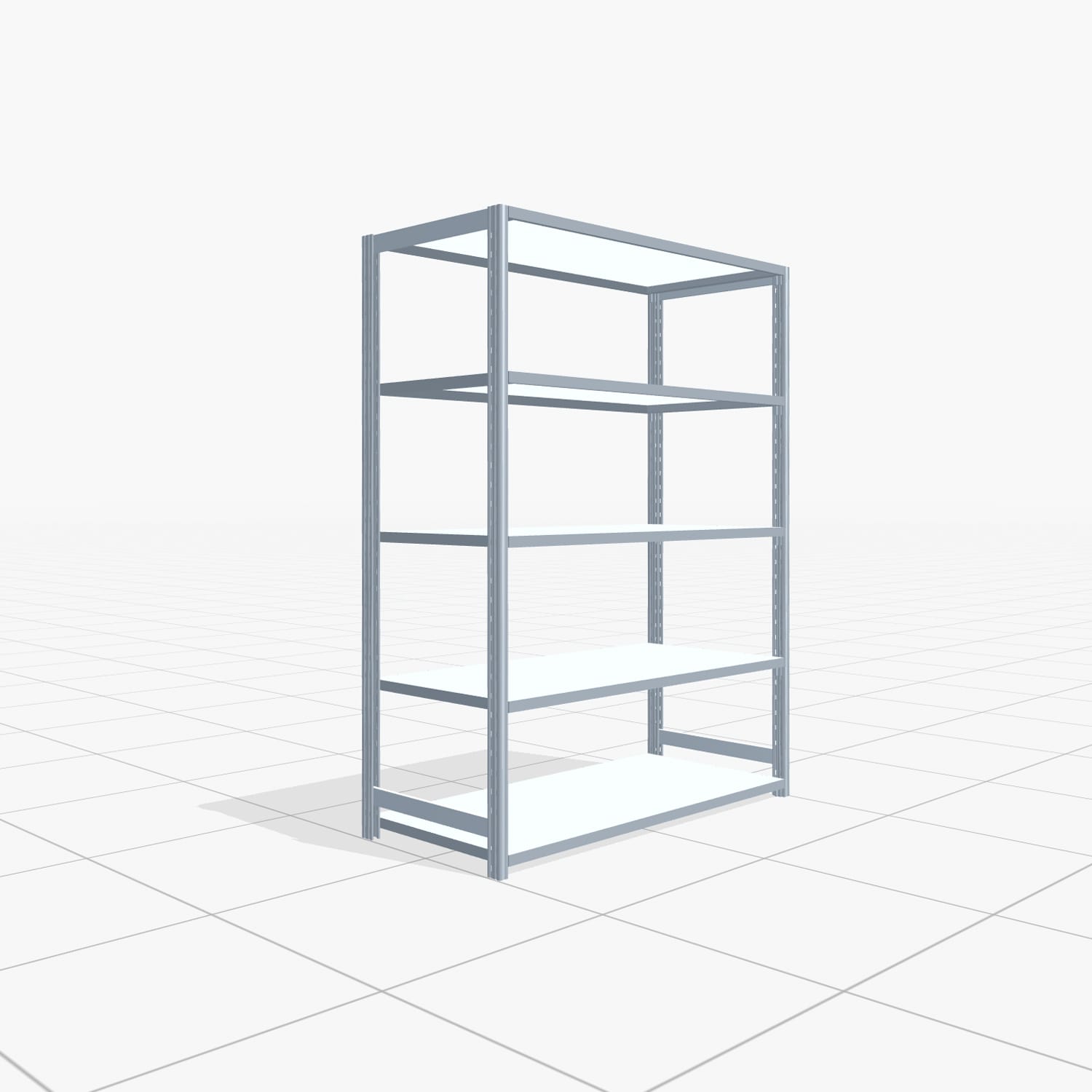 Fachbodenregal FBX 4000, H: 1.750 mm, B: 1.329 mm mm, T: 600 mm, Ebenen: 5