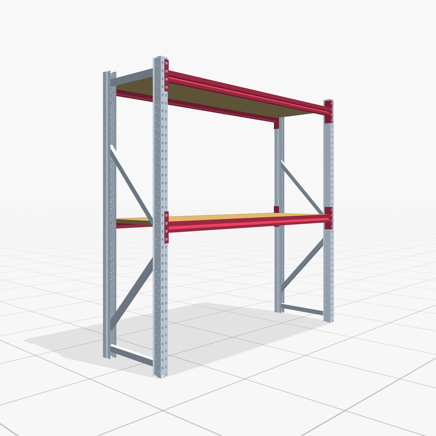 Weitspannregale WSX 5000, H: 2.000 mm, B: 2.121 mm mm, T: 600 mm, Ebenen: 3, Feldbreite: 2.000 mm, Auflage: Spanplatte