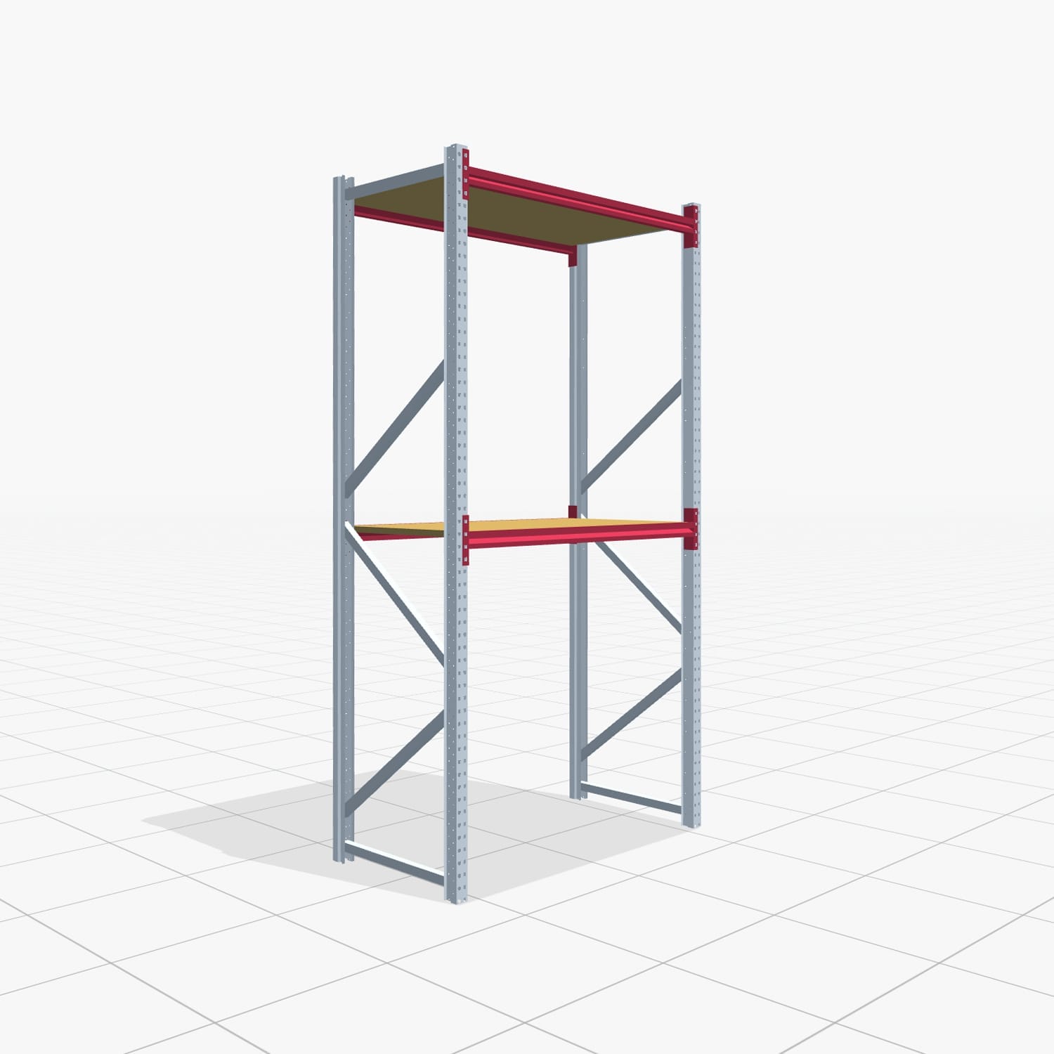 Weitspannregale WSX 5000, H: 3.000 mm, B: 1.626 mm mm, T: 800 mm, Ebenen: 3, Feldbreite: 1.500 mm, Auflage: Spanplatte