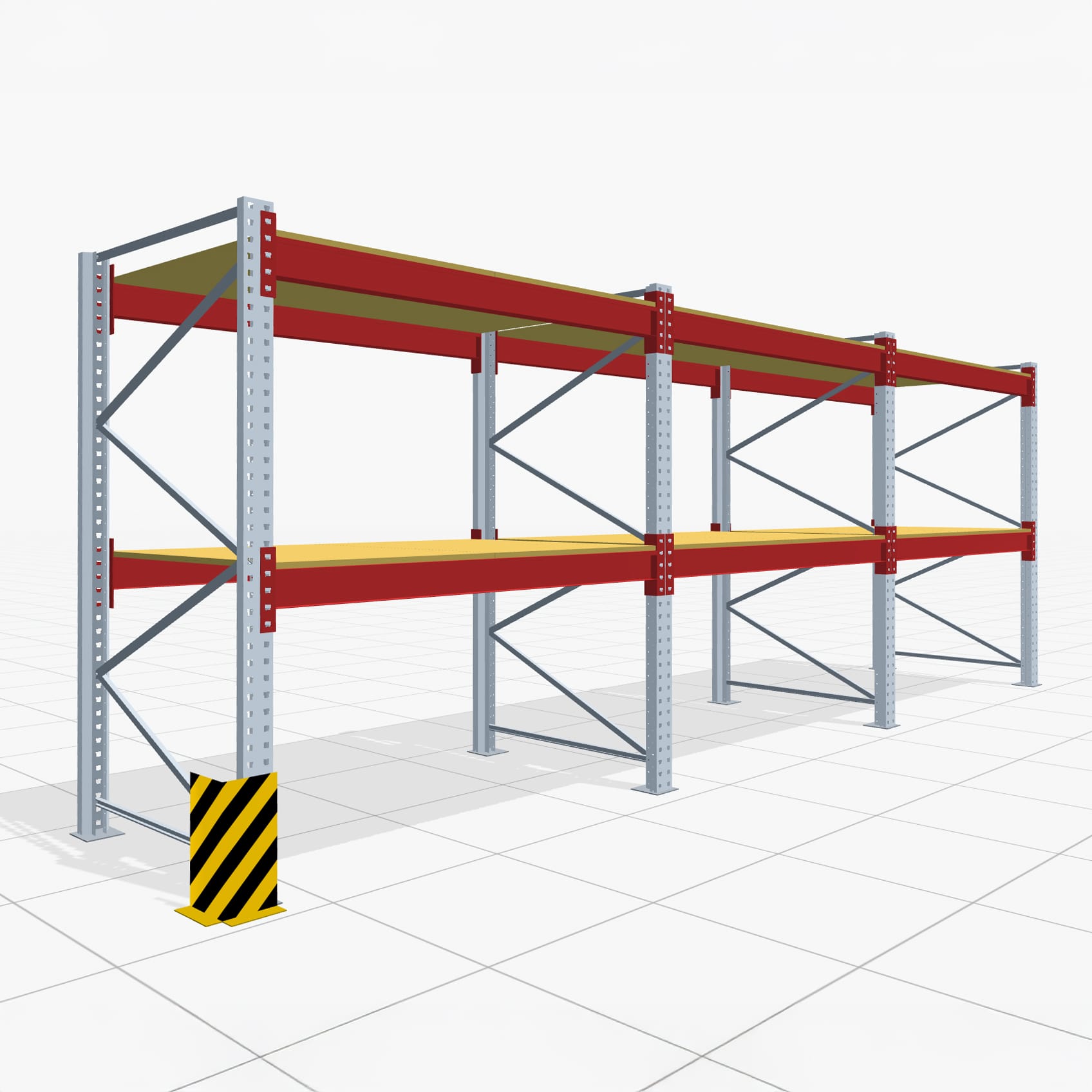 Palettenregale PRX 1000, Europalette, H: 2.100 mm, B: 5.800 mm, Palettengewicht: 750 kg, Palettenplätze: 18