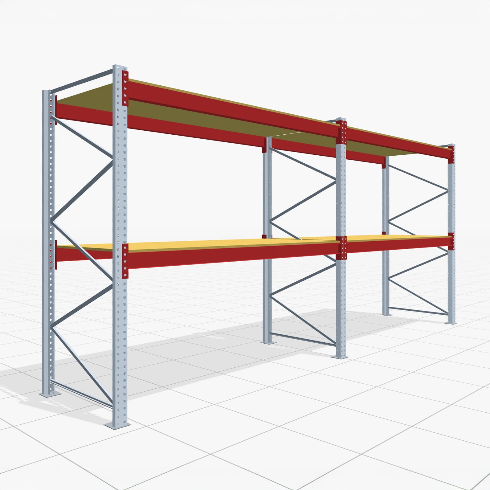 Palettenregale PRX 1000, Europalette, H: 2.600 mm, B: 5.700 mm, Palettengewicht: 1.000 kg, Palettenplätze: 18