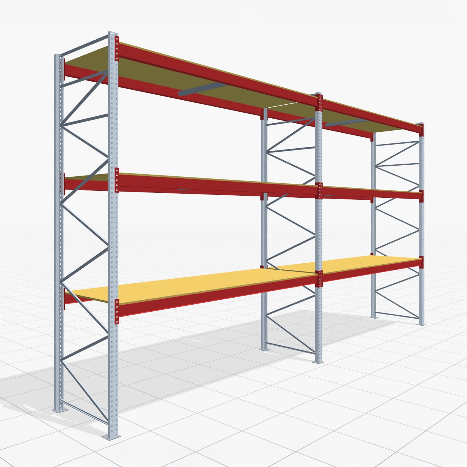Palettenregale PRX 1000, Europalette, H: 4.100 mm, B: 7.500 mm, Palettengewicht: 750 kg, Palettenplätze: 32