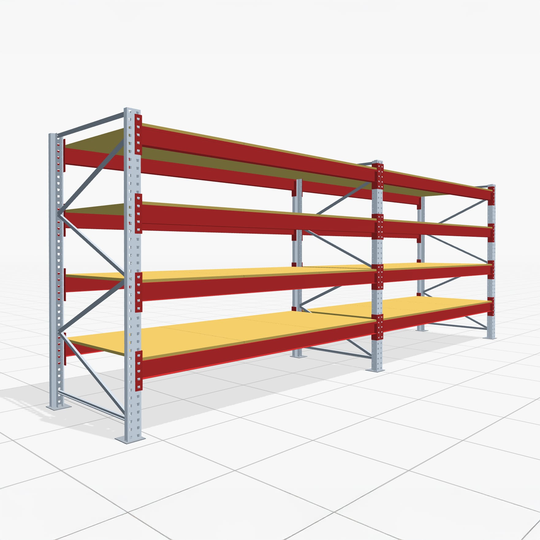 Palettenregale PRX 1000, Europalette, H: 2.100 mm, B: 5.700 mm, Palettengewicht: 500 kg, Palettenplätze: 30