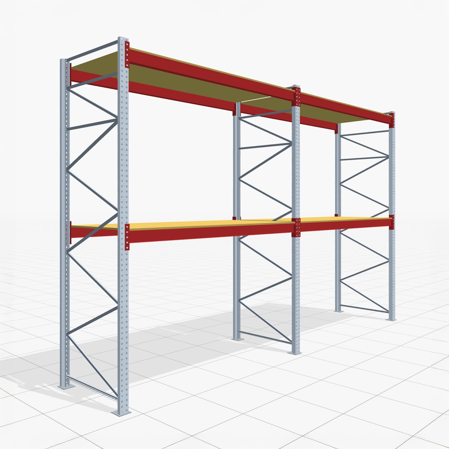 Palettenregale PRX 1000, Europalette, H: 3.600 mm, B: 5.700 mm, Palettengewicht: 1.250 kg, Palettenplätze: 18