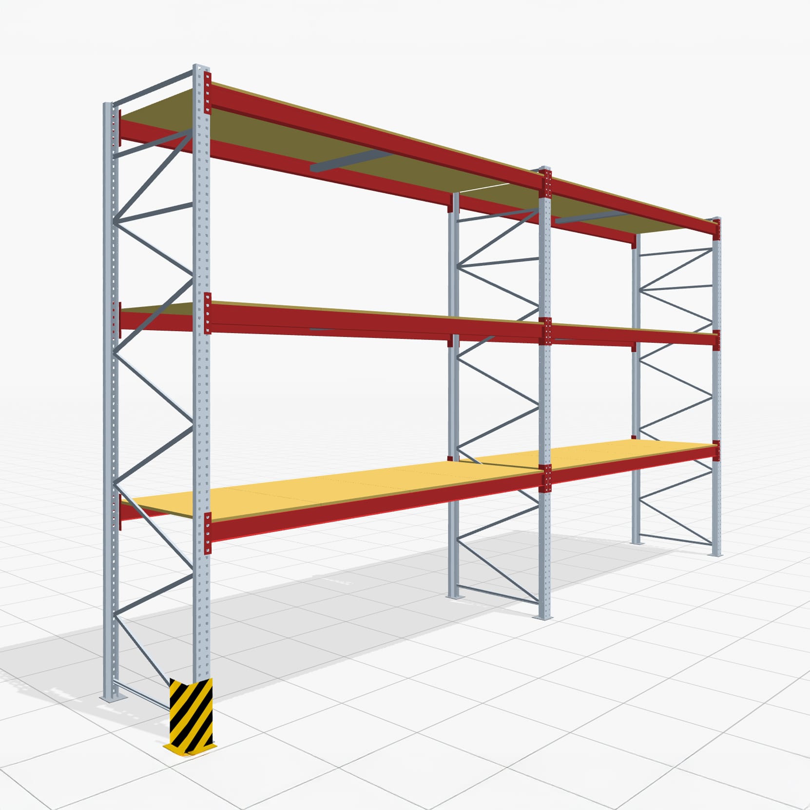 Palettenregale PRX 1000, Europalette, H: 4.100 mm, B: 7.500 mm, Palettengewicht: 750 kg, Palettenplätze: 32