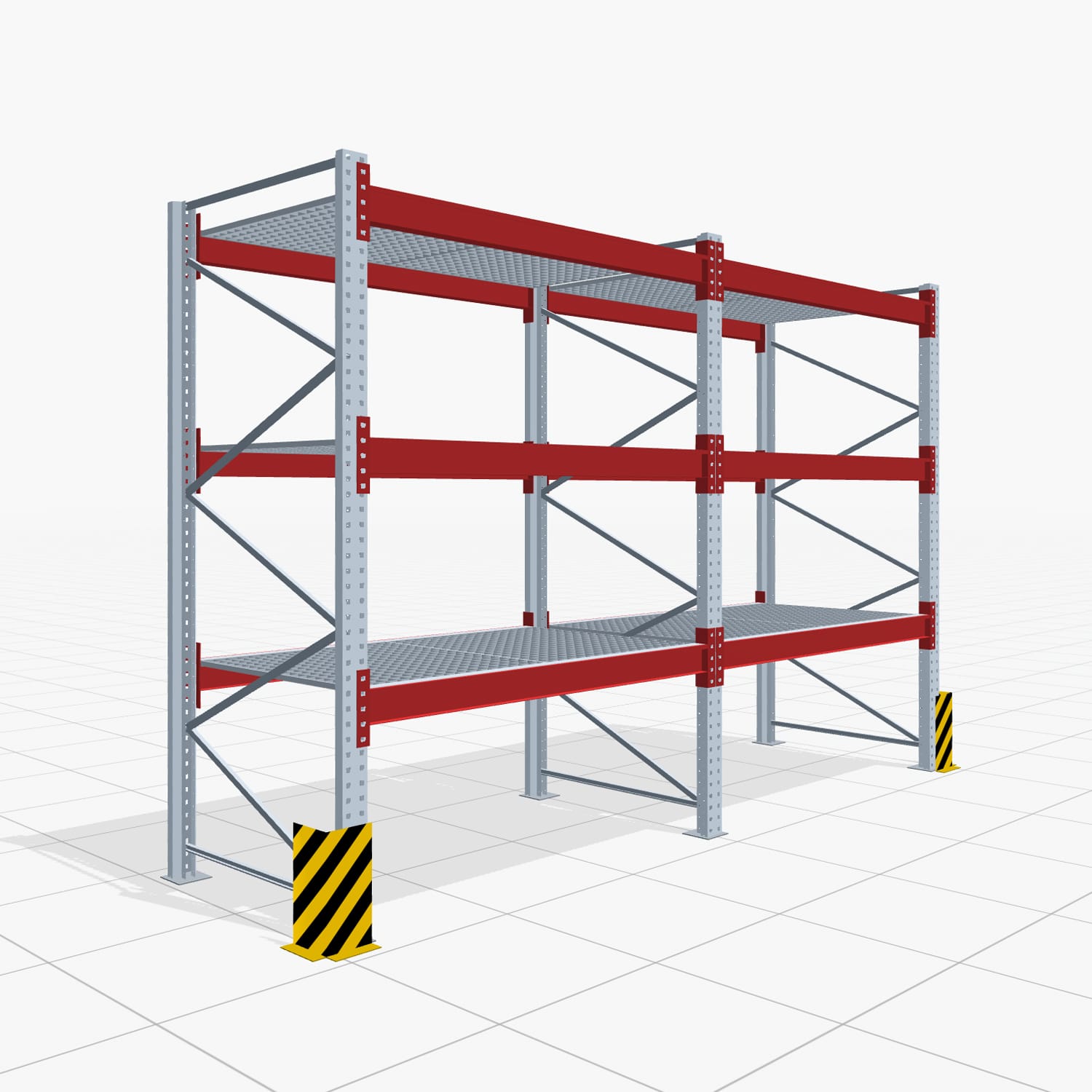 Palettenregale PRX 1000, Europalette, H: 2.600 mm, B: 3.900 mm, Palettengewicht: 1.000 kg, Palettenplätze: 16