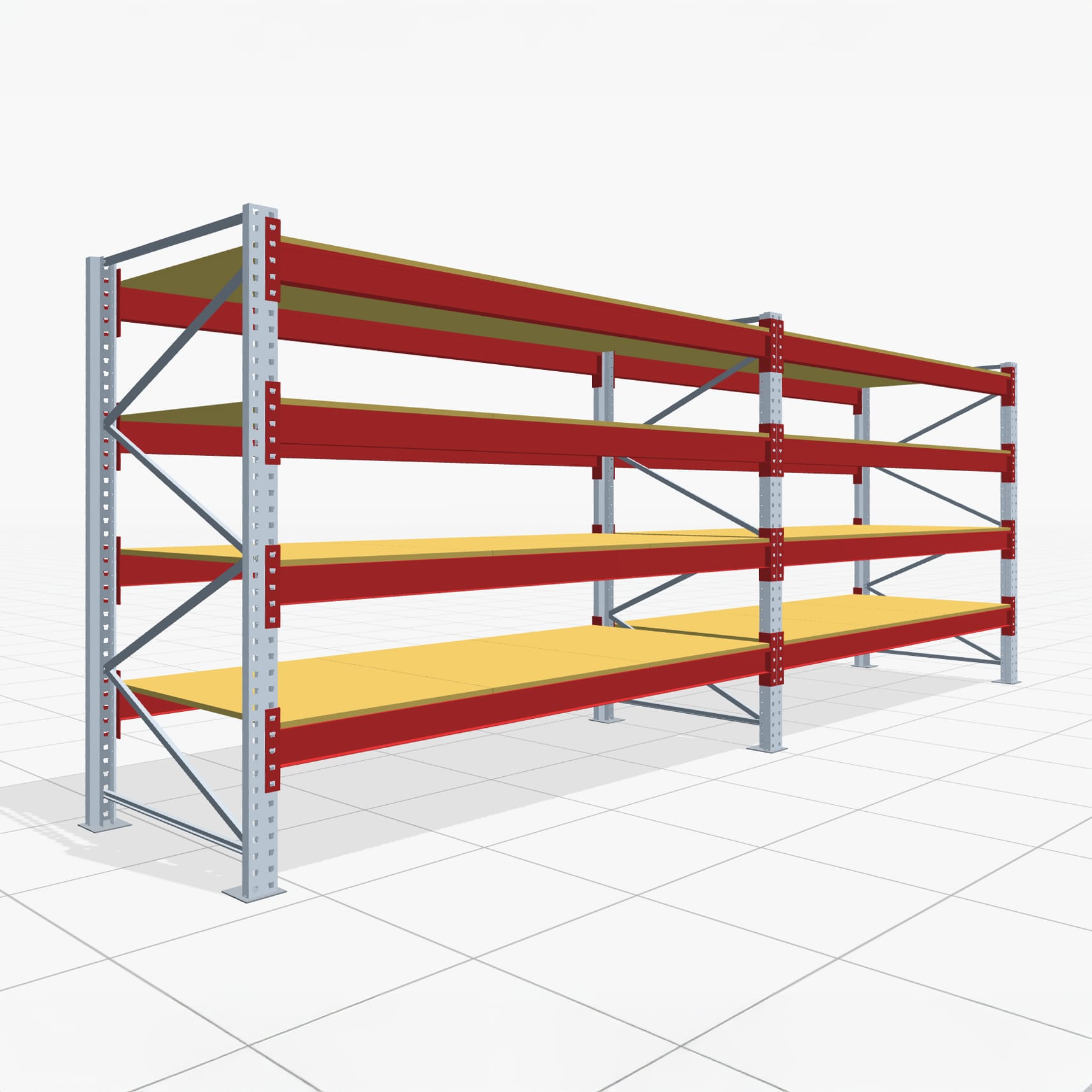 Palettenregale PRX 1000, Europalette, H: 2.100 mm, B: 5.700 mm, Palettengewicht: 500 kg, Palettenplätze: 30