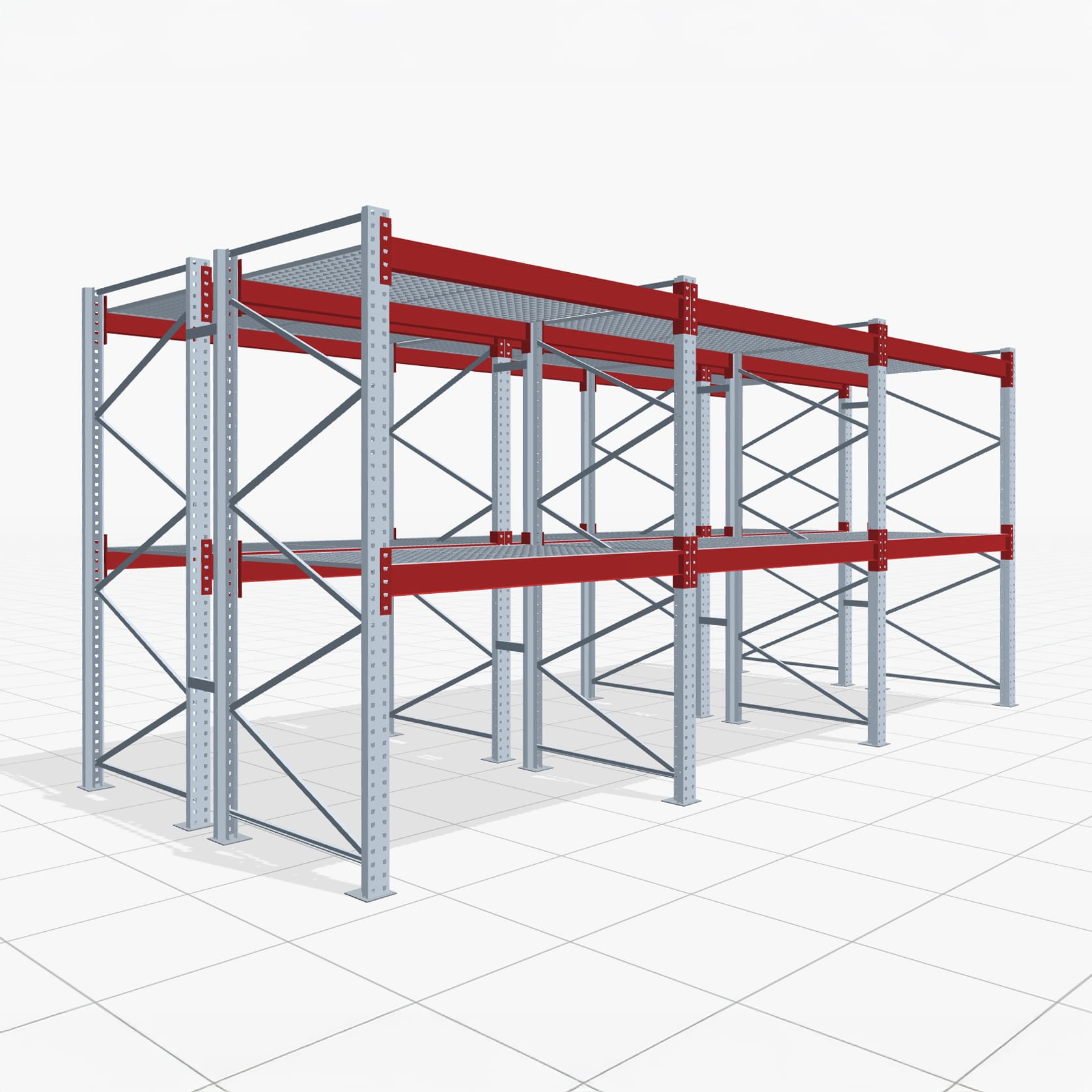 Palettenregale PRX 1000, Europalette, H: 2.600 mm, B: 5.800 mm, Palettengewicht: 500 kg, Palettenplätze: 18