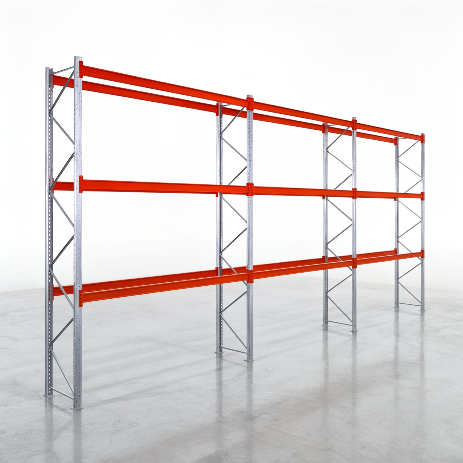 Palettenregale PRX 1000, Industriepalette, H: 4.600 mm, B: 8.500 mm, Palettengewicht: 750 kg, Palettenplätze: 36