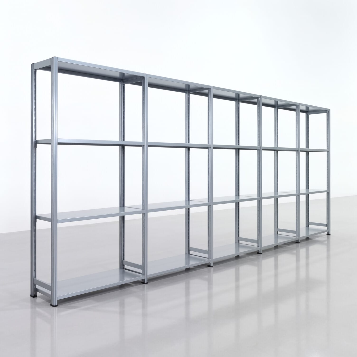 Fachbodenregal FBX 4000, H: 2.000 mm, B: 5.017 mm mm, T: 400 mm, Ebenen: 4