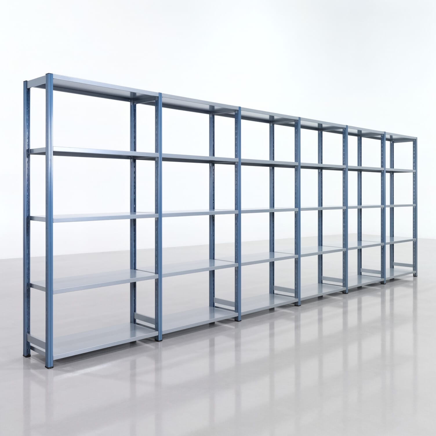 Fachbodenregal FBX 4000, H: 2.000 mm, B: 6.014 mm mm, T: 400 mm, Ebenen: 5