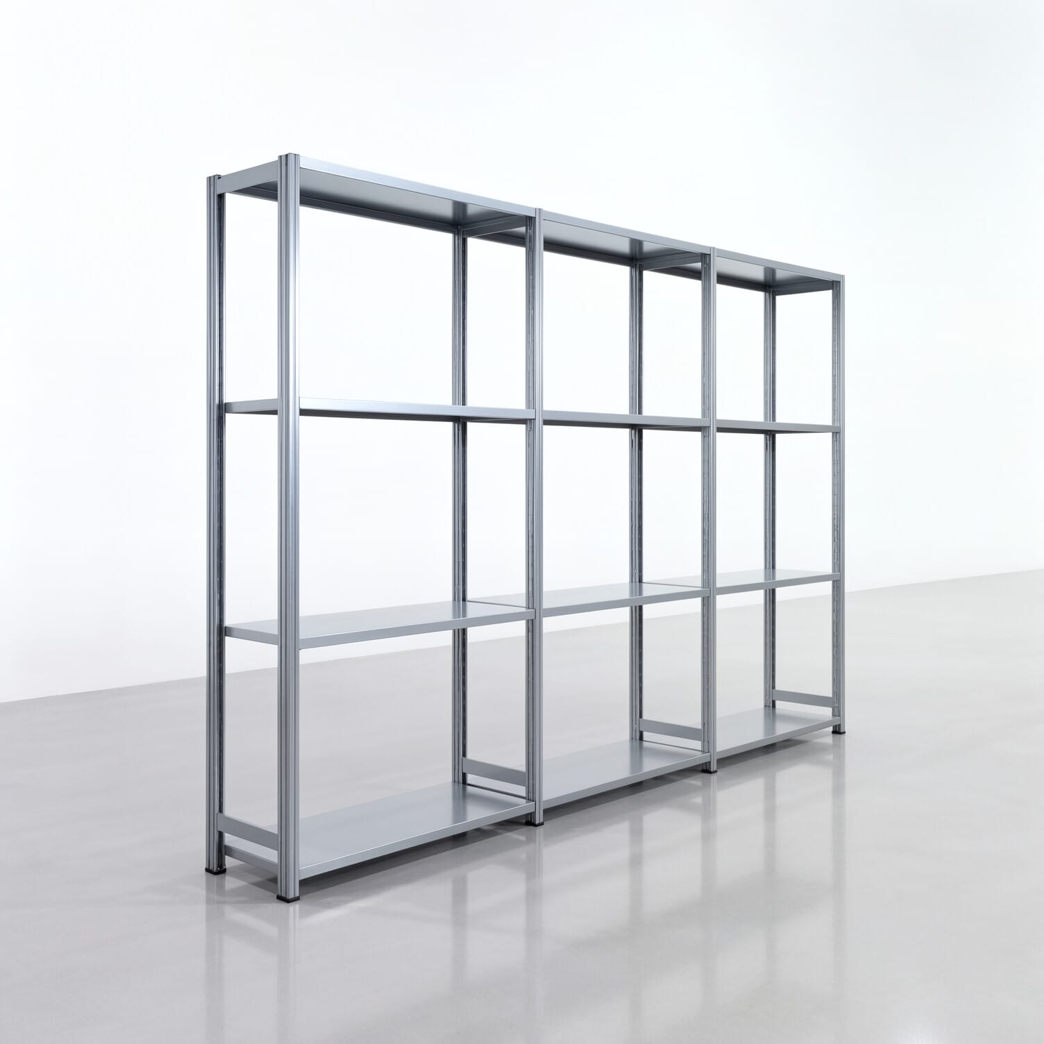 Fachbodenregal FBX 4000, H: 2.000 mm, B: 3.023 mm mm, T: 400 mm, Ebenen: 4