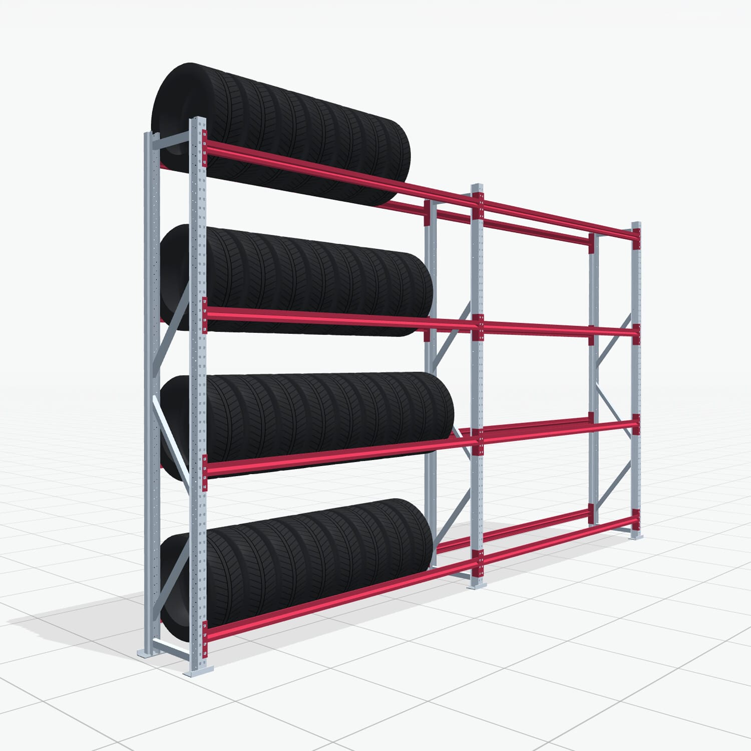 Reifenregale RSX 5000, H: 3.000 mm, B: 5.167 mm mm, T: 500 mm (16 - 18